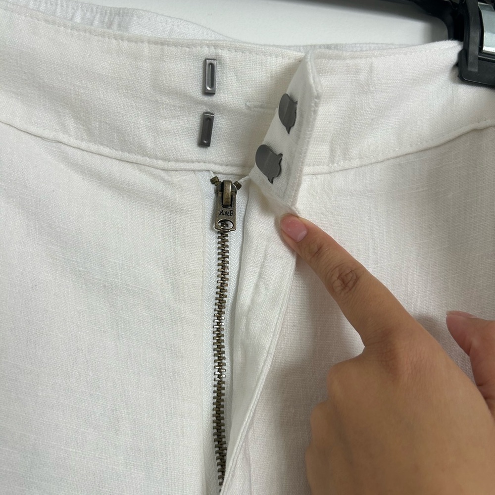 Abercrombie & Fitch 100% linen blend white Linen Trousers pants size XL NWT - Picture 7 of 13